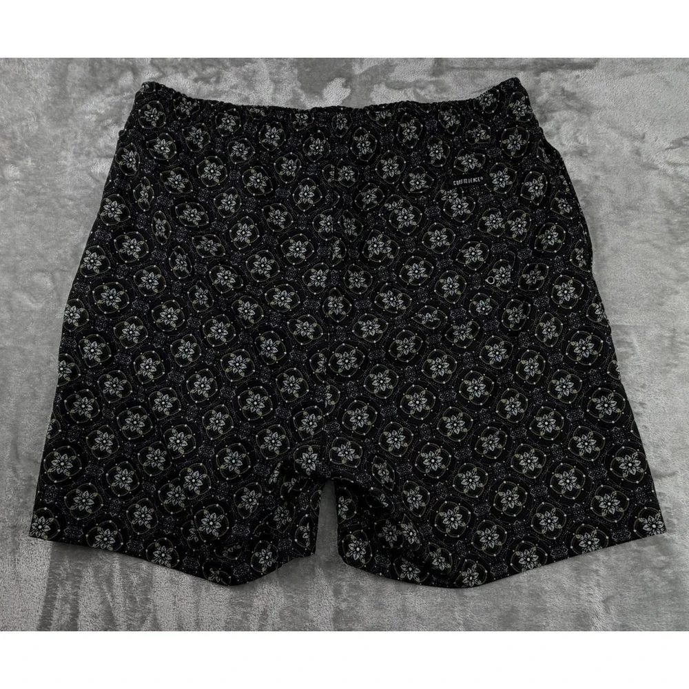 Consequence Swim Trunks Men's XL Floral Medallion Print Elastic Waist Mesh Lined